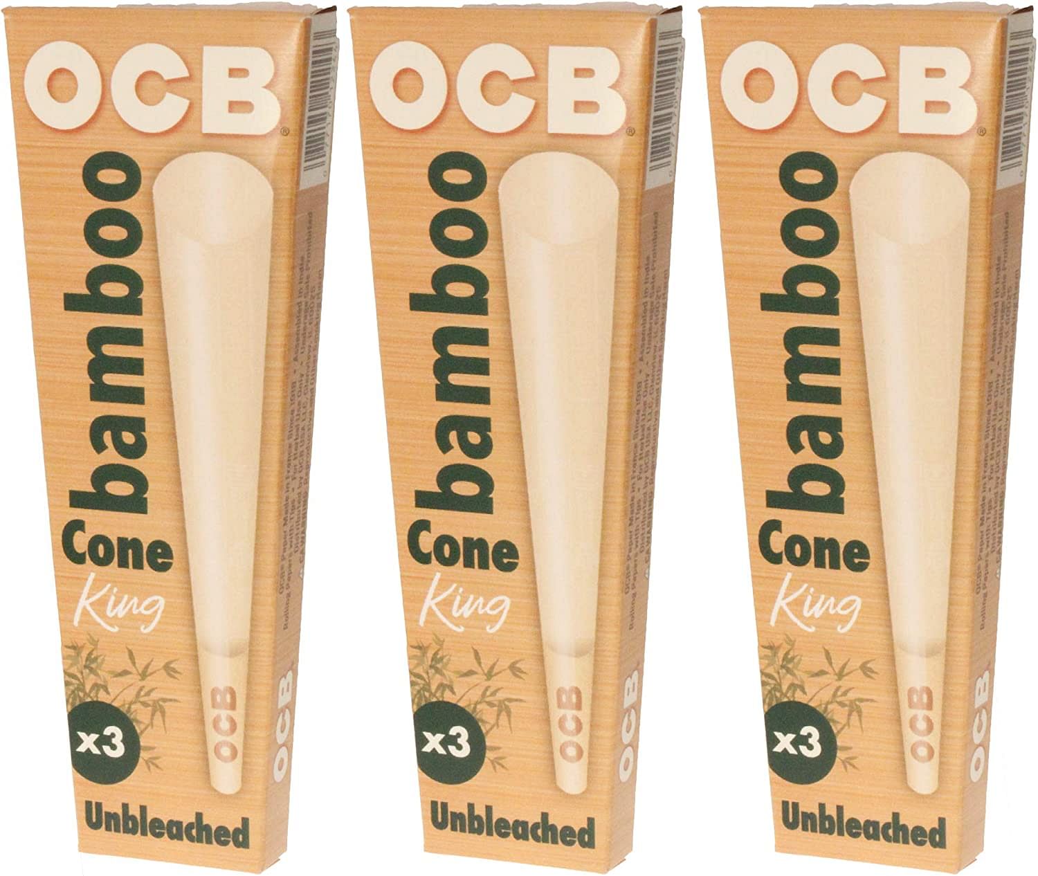 OCB BAMBOO CONES KING SIZE 3 PACK