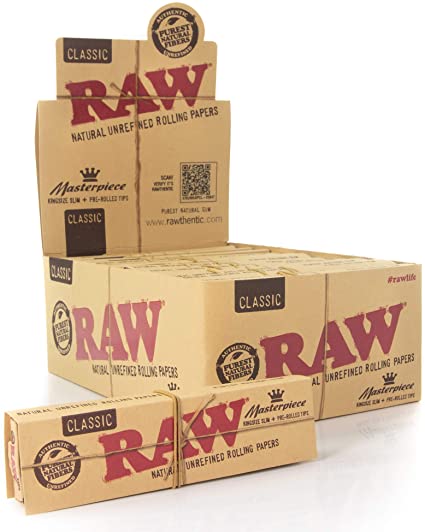 RAW CLASSIC MASTER PIECE KING SIZE SLIM + TIPS 24 PER BOX