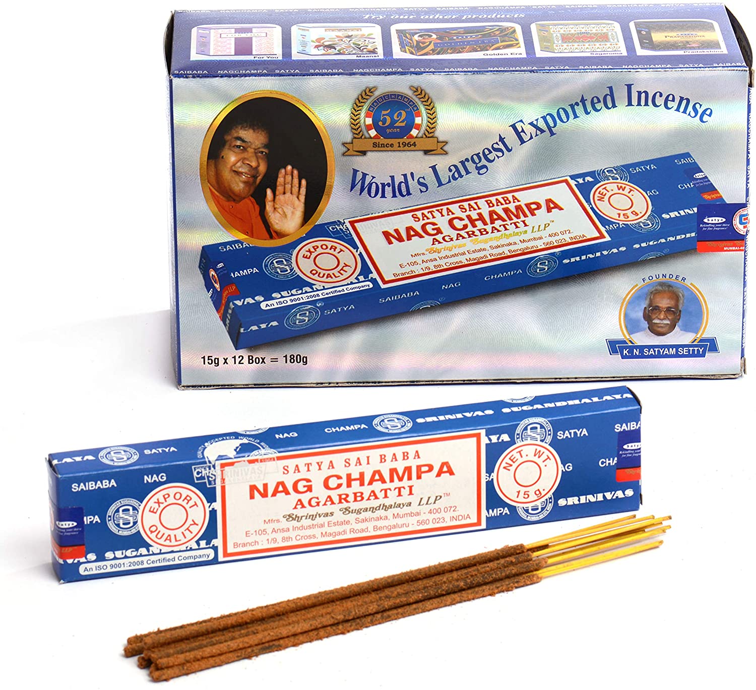 SATYA NAG CHAMPA 15G 12 BOXES