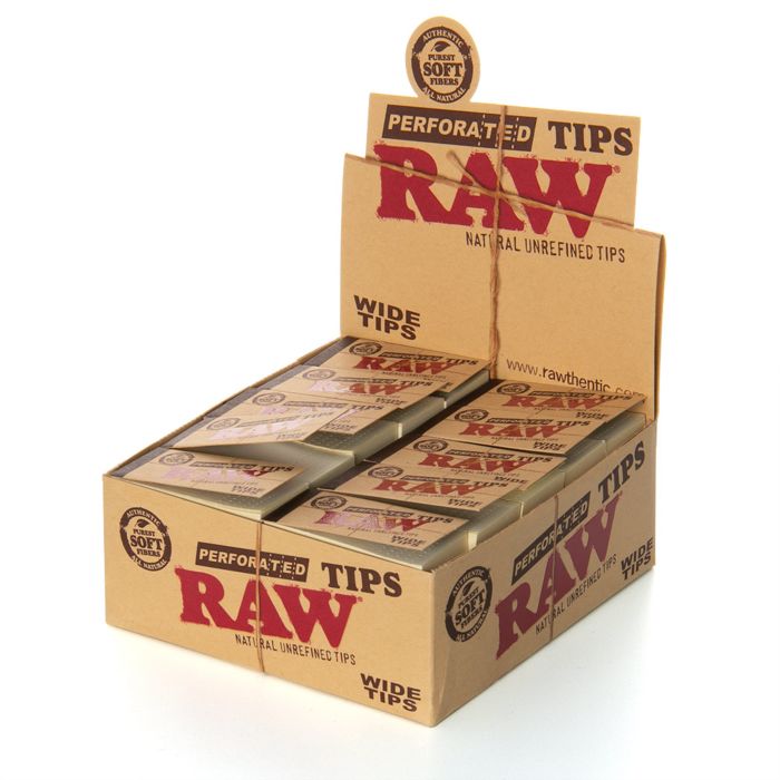 RAW PERFORATED WIDE TIPS 50 PER BOX