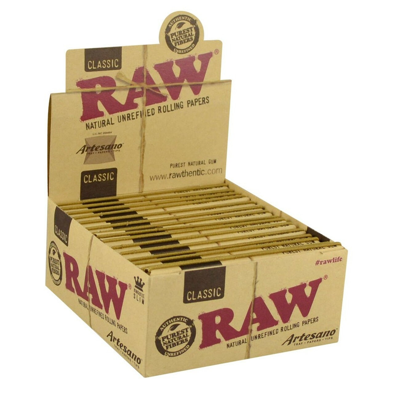 RAW CLASSIC ARTESANO KING SIZE SLIM 15 PER BOX